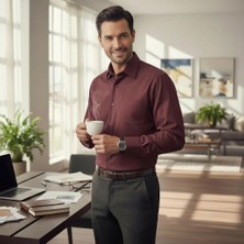 Eren Style Klasik %100 Cotton Uzun Kollu Terletmeyen 4 Mevsim Gömlek (Regular Kalıp)