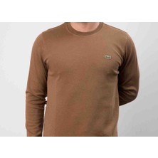 Lacoste Bisiklet Yaka Regular Fit Kahverengi Uzun Kol