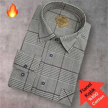 Eren Style Klasik %100 Cotton Uzun Kollu Terletmeyen Kışlık Flanel Gömlek (Regular Kalıp)