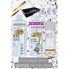 Aquacool Trend Mermer Fayans Islak Zemin Lavabo Boyama Seti Mermer Efekti 500 ml Vernik ve Boya