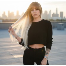 Seçkin Trend Fiber Sentetik Uzun Düz Kahküllü Peruk / Balköpüğü / Platin Ombreli