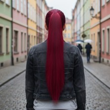 Seçkin Trend Tokalı Düz At Kuyruğu / Kızıl