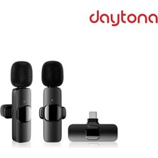 Kablosuz Type-C Yaka Mikrofon, Android Uyumu, Tak ve Çalıştır, Çiftli Kullanım