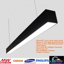Ledzen Lineer Sarkıt 100 cm 32W Siyah Kasa (Askı Aparatı Dahil )