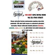 Manken İstanbul 100 Adet Manavlar Pazarcılar Marketler Için Beyaz Cepli Yaz-Sil Etiket ( 108 Çeşit Ürün )