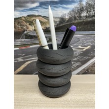 TriVox3D Motosiklet Lastiği Şeklinde Şık Dekoratif Masaüstü Kalemliği