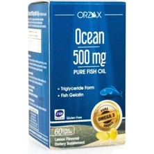 Orzax Ocean Limon Aromalı 500 Mg Balık Yağı 60 Tablet