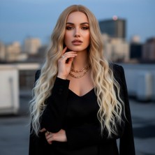 Seçkin Trend Fiber Sentetik Uzun Su Dalgası Peruk / Balköpüğü / Platin Kısa Ombreli