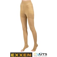 Orta Basınç Külotlu Variss Çorabı, Çift Bacak, Burnu Açık, Ten Rengi