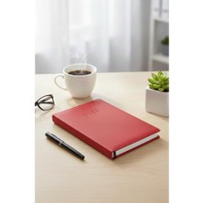 ArtMaster 2026 Ajanda Kırmızı Thermo Kapak 14X20 cm 1 Adet 168 Yaprak Çizgili Ajanda Okul Ev Ofis Ajandası Günlük Planlayıcı AJ992