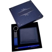 Avensyy Mavi Kalem Cüzdan Deri Anahtarlık Dekoratif Hediyelik