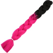 Seçkin Trend Afrika Örgülük Sentetik Ombreli Saç 100 Gr. / Siyah / Fuşya