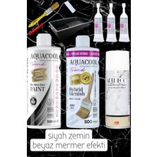 Aquacool Trend Mermer Fayans Islak Zemin Lavabo Boyama Seti Mermer Efekti 500 ml Vernik ve Boya