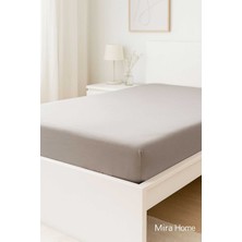 Mira Home Çift Kişilik Düz Penye %100 Pamuklu Lastikli Çarşaf 160X200 Newsheet Gri
