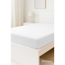 Mira Home Çift Kişilik Düz Penye %100 Pamuklu Lastikli Çarşaf 160X200 Newsheet Beyaz