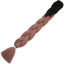 Seçkin Trend Afrika Örgülük Sentetik Ombreli Saç 100 Gr. / Siyah / Gülkurusu