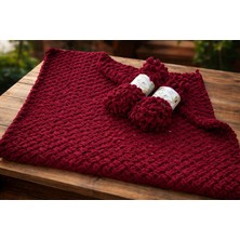 Mazsay El Örgüsü Atkı Bere Takımı Kıvırcık