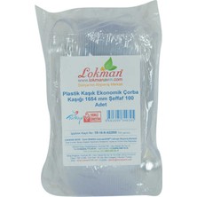 Plastik Kaşık Ekonomik Çorba Kaşığı 1654 mm Şeffaf 100 Adet 1 Paket