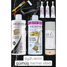 Aquacool Trend Mermer Fayans Islak Zemin Lavabo Boyama Seti Mermer Efekti 500 ml Vernik ve Boya