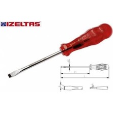Izeltaş Kraft Düz Tornavida 4X80