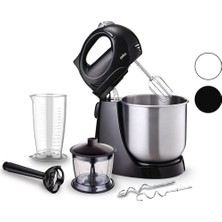 Go İthalat Inox Taslı Mikser - Blender Seti 5 Kademe Hız+Turbo Hamur Yoğurma+ Kase 300W600ML HAZNE700ML Ölçü Kabı SMX-2731 (5440)