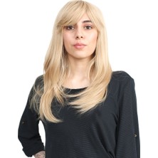 Düz Perçemli Orta Boy Fiber Sentetik Peruk / Balköpüğü