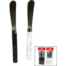 Go İthalat 5 Parça  Uzun Kahvaltı Bıçak - Mermer Desen Saplı 16.5 cm (5440)