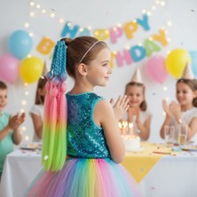 Balon ve Düz Salaş Örgülü Lastikli At Kuyruğu / ACM20