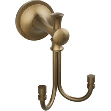 Conta Astra Serisi Antik Pirinç Ikili Banyo Askılığı | Duvara Monte | Paslanmaz Metal