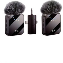 F11-2 Çiftli Profesyonel Yaka Mikrofon Type-C Lightning Aux Uyumlu