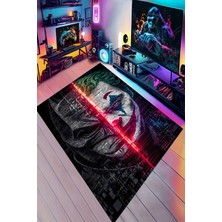 Reyhani Batman Joker Desenli Kaymaz Taban Makinede Yıkanabilir Gaming Oyuncu Gamer Genç Odası Halısı