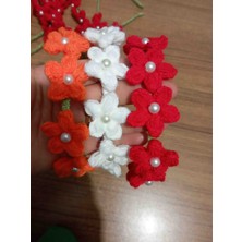 El Örgüsü Çiçek Detaylı 3 Adet Tac