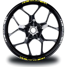 AK-SA-STR Bajaj Yazılı Kısa Dış Şerit 16'lı Çift Renk Jant Sticker Modeli