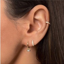 Heppii Zirkon Taşlı Mini Halka Küpe Piercing