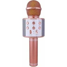 Kablosuz Bluetooth Karaoke Mikrofonu, Mp3 Çalar, Sd/usb/aux, Pembe
