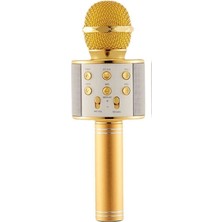 Kablosuz Bluetooth Karaoke Mikrofon, LED Işıklı ve Şarjlı Hoparlör Özelliği