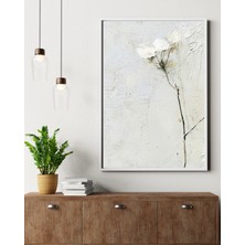 Fuart.Co Minimal Beyaz Çiçek Dijital Baskı Poster (Çerçevesiz) BOFU