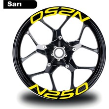 AK-SA-STR Bajaj N250 Jant Içi Yazı Sticker Modeli Sarı
