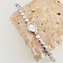 Vesce Atelier Milla Gümüş Saat Beyaz