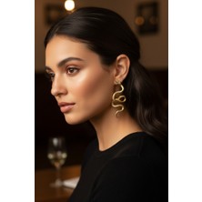 Tüko Store Vıp Yılan Model Gold Küpe