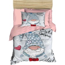 Mira Home Dijital Baskılı 3D Pamuklu Yenidoğan Bebek Nevresim Takımı Cute Gnome Pink