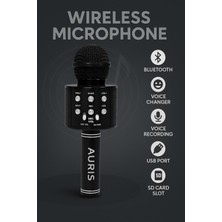 Kablosuz Bluetooth Karaoke Mikrofon, Dahili Hoparlör, Ses Değiştirme, Ses Kaydı