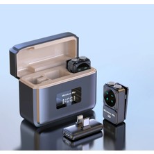 Kablosuz Yaka Mikrofon, LED Göstergeli, Şarj Kutulu, Gürültü Azaltmalı