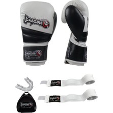 Dragondo Attack 6 Boks Eldiveni Seti Muay Thai Kick Boks Eldiveni Bandaj ve Dişlik 3’lü Set