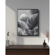 Fuart.Co Gri Yapraklar Dijital Baskı Poster (Çerçevesiz) BOFU