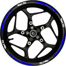 AK-SA-STR Rks Beyaz Yazılı  Mavi Reflektif Pençe Şeritli