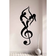 AK-SA-STR Dans Eden Çift ve Sol Anahtarı Notası Sevgili Duvar Özel Yeni Sticker Yapıştırma (Sudan ve Nemden Etkilenmez)