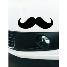 AK-SA-STR Dedektif Bıyık Tasarım Oto Özel Yeni Sticker Siyah 17*6,5 cm