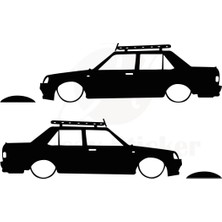 AK-SA-STR Tofaş Şahin Basık Oto Gölge Özel Yeni Sticker Siyah 20*5 cm