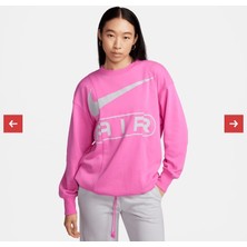 Nike Air Over-Oversized Crew-Neck French Terry ''adjustable Waist Cord'' Pembe Kadın Sweatshirt FN1897-675